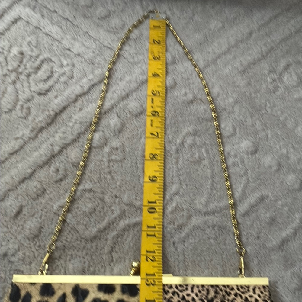 Brown and Gold Clutch with Chain Strap - Picture 10 of 10